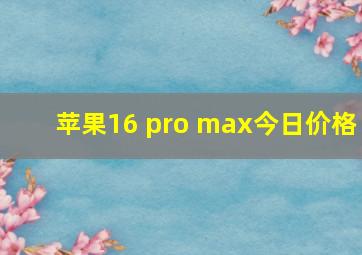 苹果16 pro max今日价格